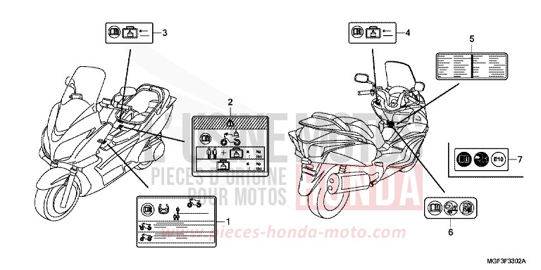 ETIQUETTE DE PRECAUTIONS (FJS600AB/DB) de SILVER WING SWORD SILVER METALLIC (NHA95) de 2011